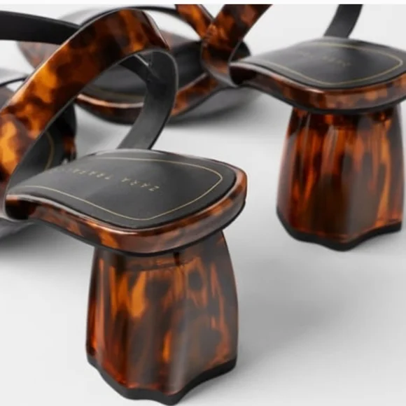 Zara Tortoiseshell Sandal Heel - Picture 3 of 5